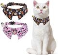 Halloween Cat Collar with Bells & Cute Pendant - Breakaway, Adjustable, 2-Pack Kitten Collar Safety for Female & Male Pets