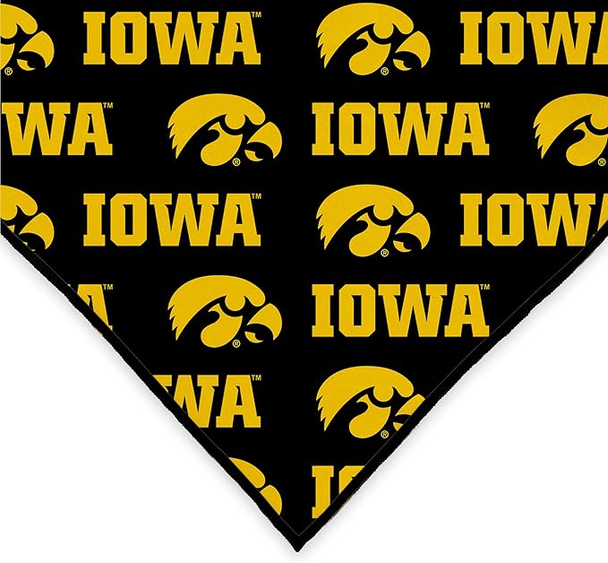 Iowa Hawkeyes Officially Licensed Bandana for Dogs and Cats | Fits Pets Great Gift Idea | Easy-to-Tie (Small, 13")