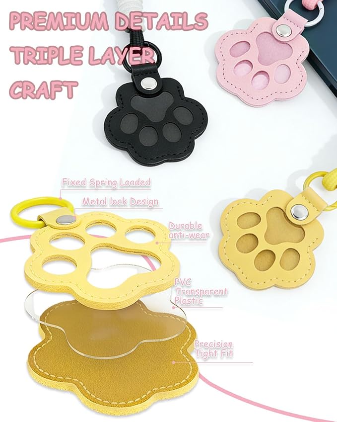 Paw Dog Hair Keychain - Premium Leather Pet Fur Keepsake, Waterproof Memory Charm for Dog/Cat Lovers, Bag & Key Accessory