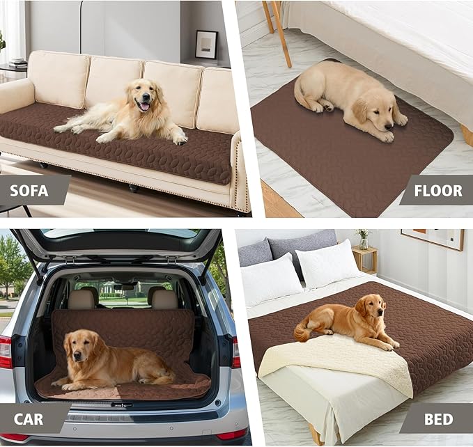 Ameritex Pet Bed Cover Dog Bed Blanket for Sofa and Furniture Waterproof New Pattern Design (68x82 Inch, Chocolate)