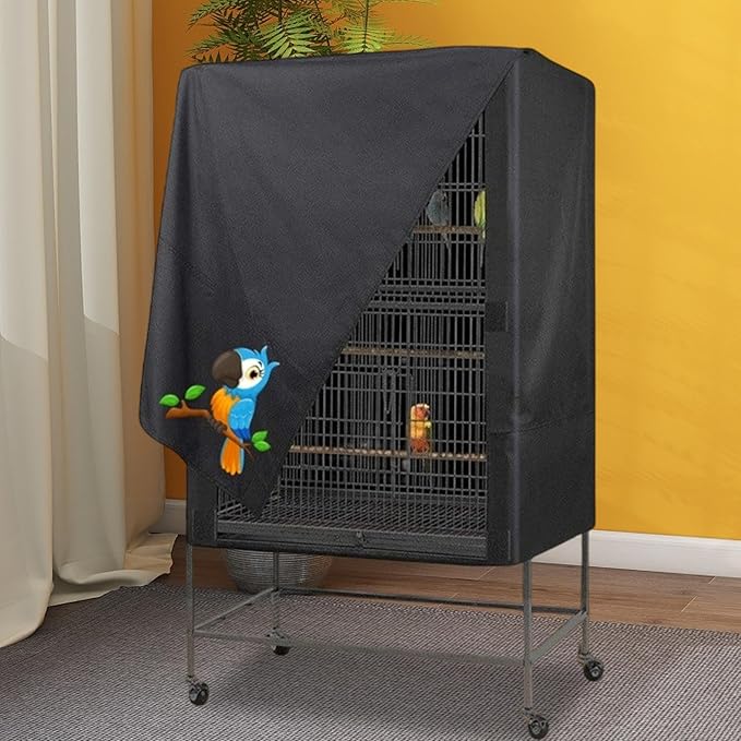 Bird Cage Cover,Pet Cage Cover,100% Shading Oxford Cloth, Bird Cages Covers, Sun Protection Breathable Waterproof Oxford Cloth Pet Covers for Cats Birds Small Animals, Machine