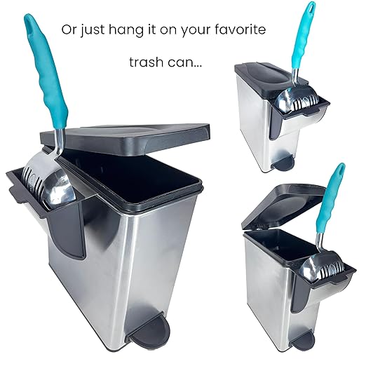 Cat Litter Scoop Caddy - Space-Saving, Wall-Mountable Litter Scoop Holder - Easy Hook Fitting for Pans – Metal Litter Scooper Holder Ensuring Stability