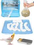 Disposable Bird Cage Liners - Clear Plastic Parakeet Liner Bags - 100 Pcs Universal Film for Finches, Canaries, Cockatiels