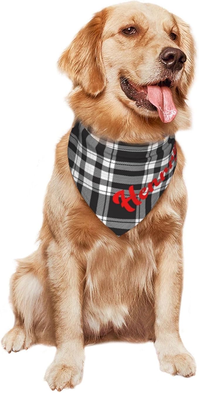 Custom Pet Scarf Personalized Dog Bandana with Name Personalized Add Your Text Bibs Triangle Head Scarfs Gift for Small Medium Large Dogs Cats Baby Puppy Pets Accessories