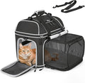 Expandable Pet Carrier: NOBLE DUCK Soft-Sided Cat Dog Carrier 17x11.8X(11.6+4.3) Inches Small Medium Cats Dogs Portable Travel Carrier Up to 25 Lbs Black