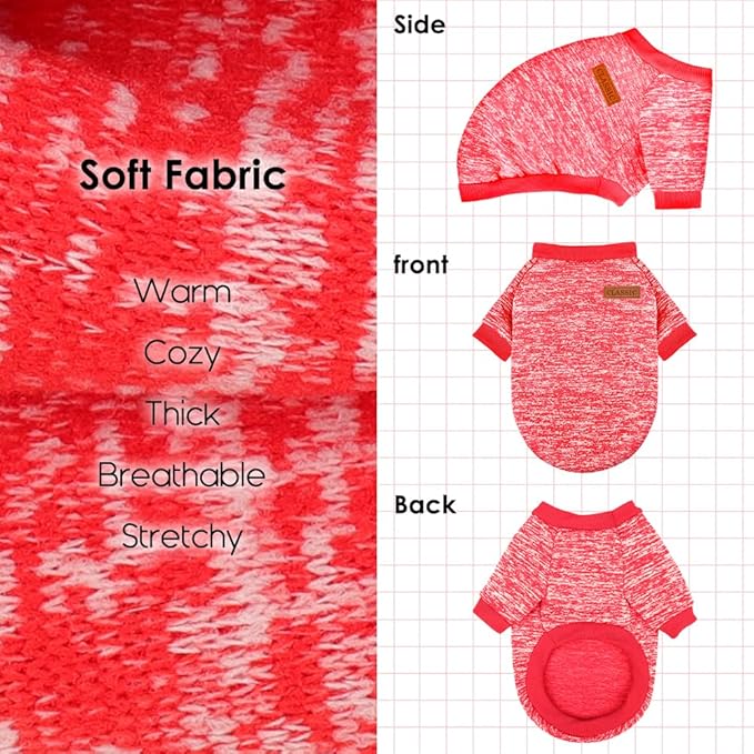 1 Pc Dog Sweaters for Small Dogs Girl Boy Winter Fleece Clothes Warm Soft Dog Sweatshirt Outfit for Dogs Cats Pet Apparel