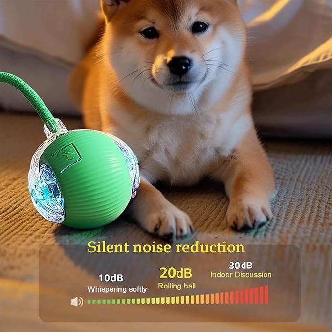 2 PCS Interactive Cat Toy Rolling Ball with Tail Chewie Viral Dog Ball, Smart Automatic Rolling Pet Balls,Automatic Moving Electric Cat Toy