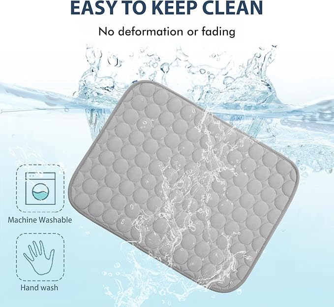 MICROCOSMOS Summer Cooling Mat & Sleeping Pad- Water Absorption Top, Materials Safe, Easy Carry, EZ Clean. Keep Cooling for Pets, Kids and Adults.(Grey, 48" x48")