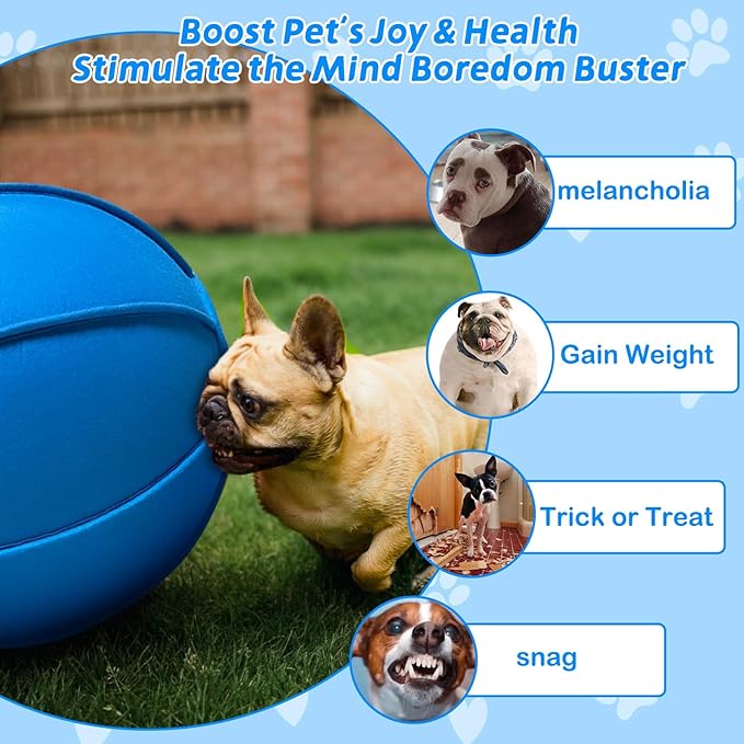 Herding Ball for Dogs, Dual Layered Herding Dog Ball Set for Australian Shepherd, Cattle, Collie, for Dog, Agility Equipment- Free Training Book (Blue, 18 inch)