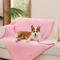 Sunheir Waterproof Dog Blankets for Large Dogs - Cat Blanket Washable for Couch Protection, Soft Sherpa Fleece Puppy Throw Blanket to Prevent Urine Leaks & Protects Furniture, 40"X 50", Pink