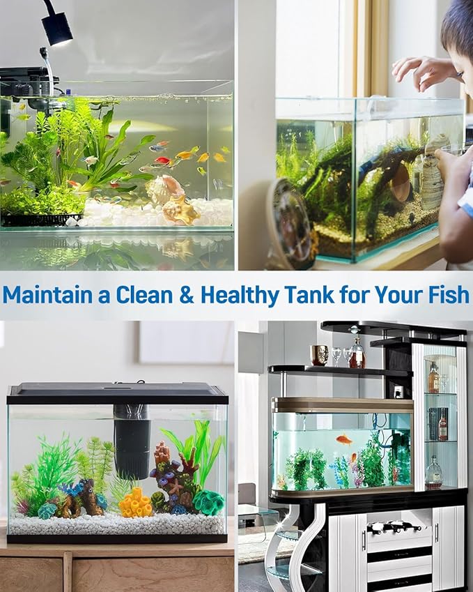 Pawfly Aquarium Water Changer Aquarium Siphon Vacuum Cleaner for 20-40 Gallon Fish Tank, Vacuum Gravel Cleaner with 4.4" Long Hose Manual Aquarium Cleaning Tools for Water Changing and Maintenance