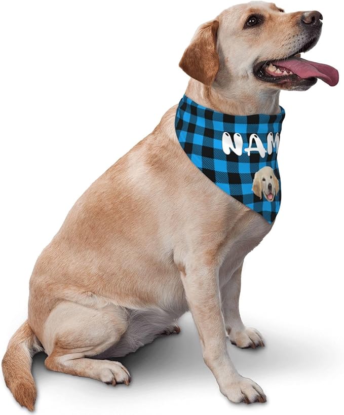 Custom Dog Bandana Add Your Text Photo Name Personalized Neckwear Bandanas Soft Customized Pet Scarf with Your Design Funny Gifts for Cat Dog Pet Style 03