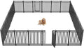 Metal Dog Fence Outdoor for Yard Indoor Dog Playpen 40" Height 24 Panels Portable Puppy Playpen Pet Kennel Crate for RV Camping(Black-Silver)