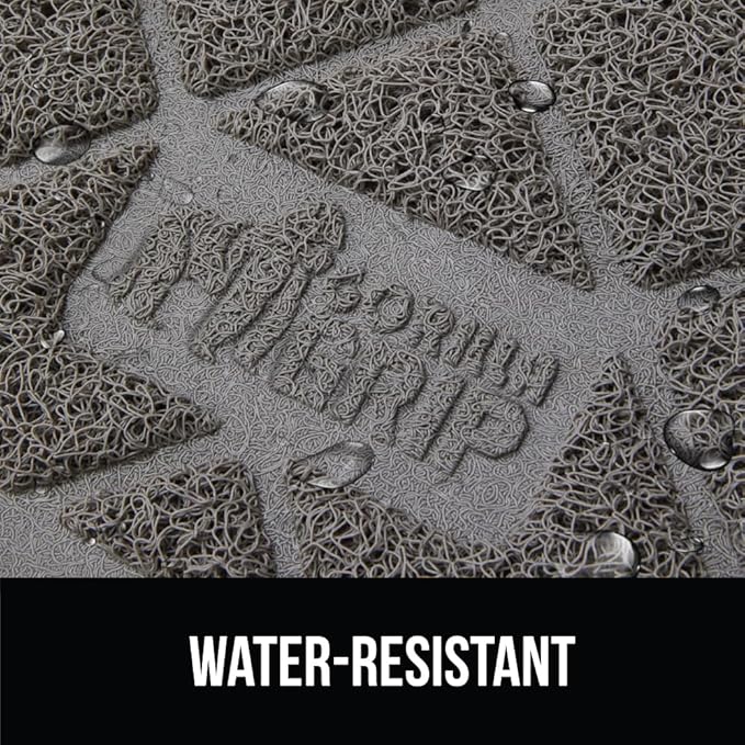 GORILLA GRIP Cat Litter Box Mat, 35x23, Water Resistant, US Designed Kitty Litter Trapping Mats, Easy to Clean, Scatter Control, Less Mess and Clean Floors, Kitten Supplies for Indoor Cats, Gray