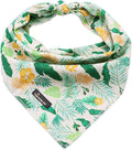 ARING PET Summer Dog Bandanas, Autumn Leaf Floral Kerchief Triangle Bibs Scarf for Puppy Small Medium Large Boy Girl Dogs Cats-L