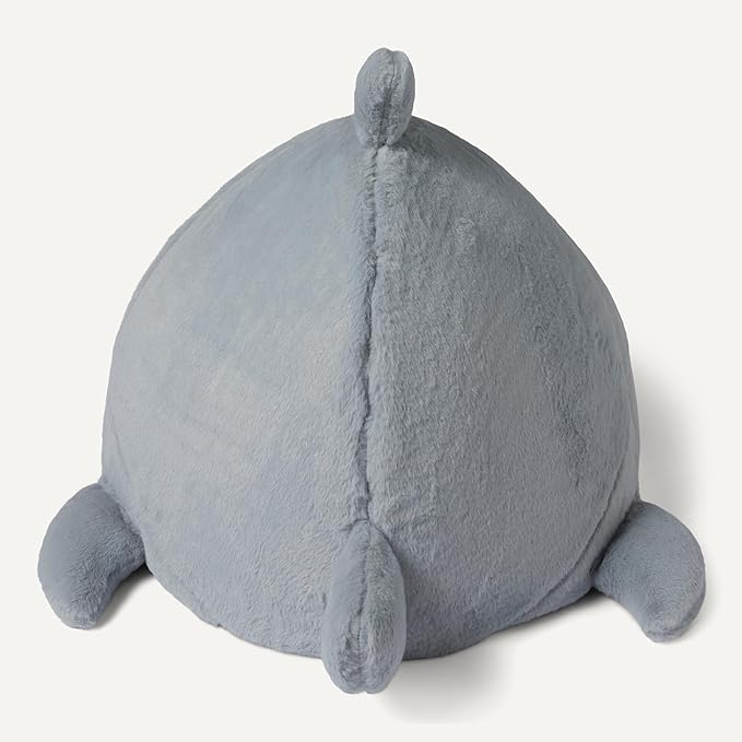 Amazon Basics Cat House Shark Shape Cat Cave Bed for Indoor Cats, Cat Tent with Washable Cushioned Pillow, Kitten Lively Bed, 17x16x14 in,Grey