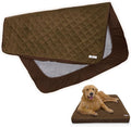 Paw Inspired Waterproof Fitted Cover for Dog Bed | Washable Bed Protector for Dog Mattress | Removable Replacement Cover for Large to XL Pet Bed (Dark Brown, 44 x 35 x 6 Inch)