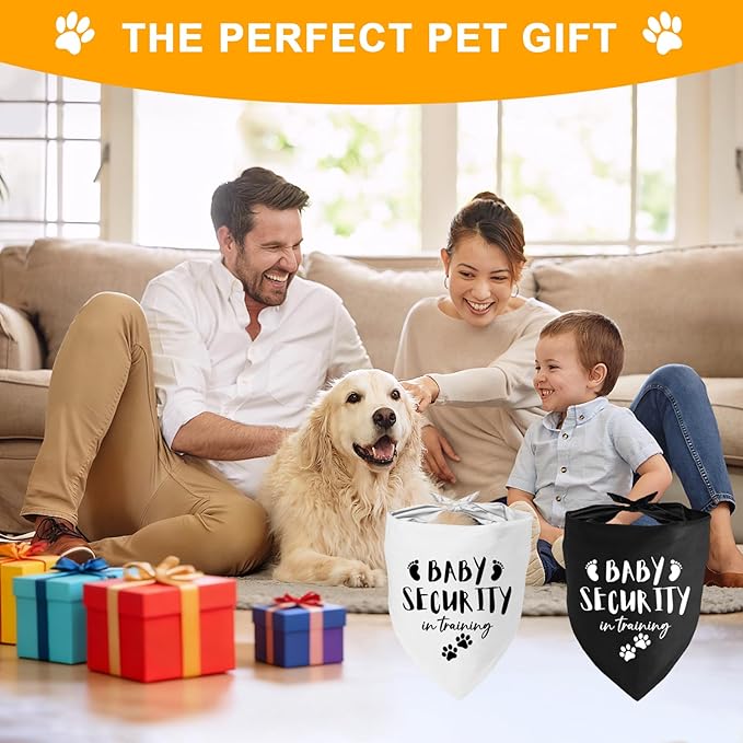 Our Humans are Getting us a Baby Dog Bandanas Pet Scarf Pregnancy Announcement Pet Bandana for Dogs Pet Accessories for Dog Lovers Announcement Photo Props for Large Medium Small Dogs, 2 Packs