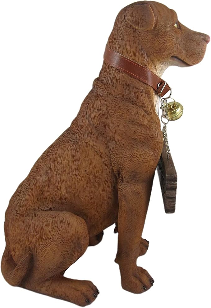 DWK Front Porch Dog Outdoor Welcome Sign Decorative Statue | Cute Dog Welcome Sign for Front Porch Standing | Decorative Garden Statues - Pitbull