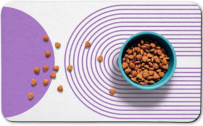 Dog Food Mats for Floors Waterproof, Cat Water Bowl Mats Pet Feeding Absorbent Mat Placemats for Food and Water Bohemia 17 * 30 inch
