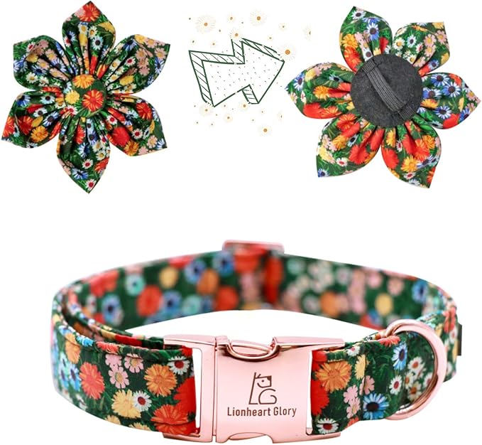 Lionheart Glory Cute Floral Pattern Pet Collar - Adjustable for X-Small Dogs