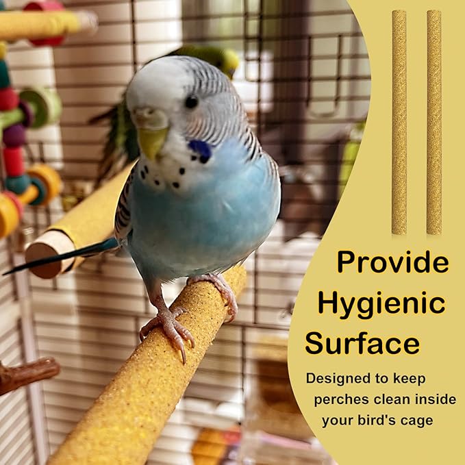 S&X Bird Perch Covers, Sand Perch Covers Sandpaper for Budgies, Canaries, Parakeets, Lovebirds and Other Small Birds (72-Pack Small 7.5" x 0.4")
