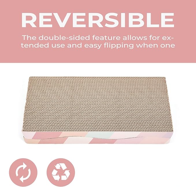 Cat Scratching Pads Cardboard Cat Scratchers for Indoor Cats Reversible Large Wide Corrugated with Catnip and Mini Toy(5pcs)