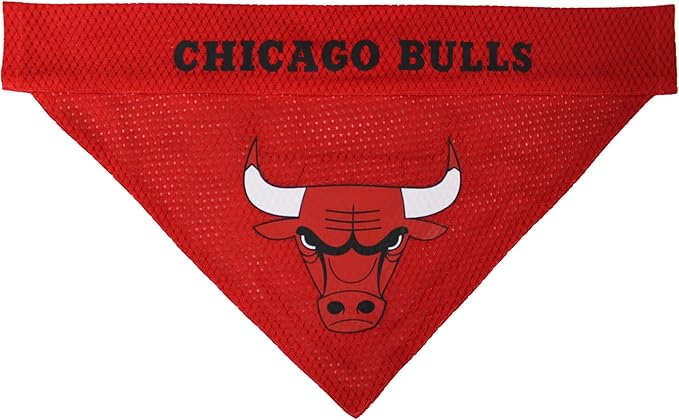 Pets First NBA Dog Bandana - Chicago Bulls Reversible Pet Bandana. 2 Sided Home & Away Sports Bandana with a PREMIUM Embroidery TEAM Logo, Small/Medium