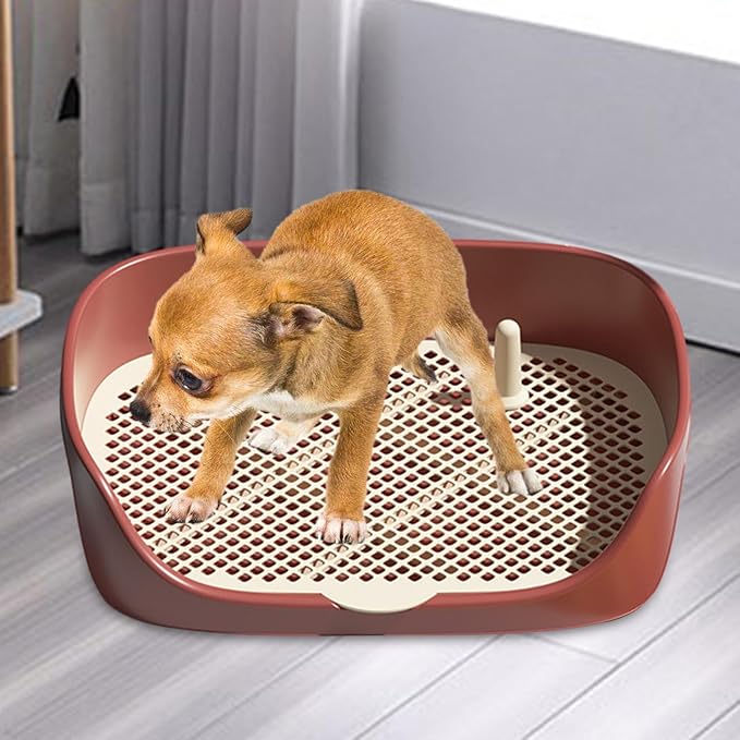 Dog Tray with Wall for Cats and Dogs, Elevated Pet Feeding Station, Wall-Mounted Pet Bowl Tray with Barrier, Multi-Level Pet Food Dispenser for Clean Feeding- Red L