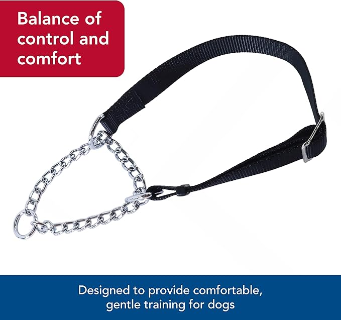 Coastal Pet - Check-Choke - Adjustable Check Training Collar for Dogs, Black, 3/4" x 14"-20"