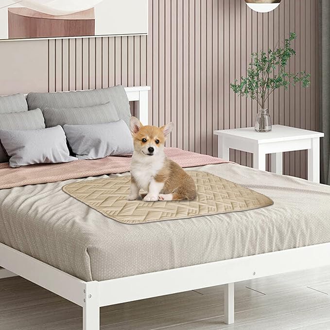 BOCTOPUG Dog Bed Cover for Pets - Blankets Rug Pads for Couch Protection Waterproof Bed Covers Dog Blanket Furniture Protector Reusable Changing Pad (Dark Grey+Beige, 20"x30")