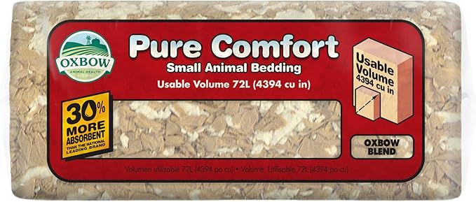 Oxbow Pure Comfort Bedding, Rabbit, Hamster, & Guinea Pig Bedding, Bunny Supplies for Litter Box, Pet Safe, Low Dust, Oxbow Blend, 72 Liter Bag