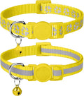 Taglory Kitten Collar Breakaway with Bell, 2 Pack Girl Boy Pet Kitten Collar Adjustable 6-8 Inch for 2-6 Months Cat, Yellow