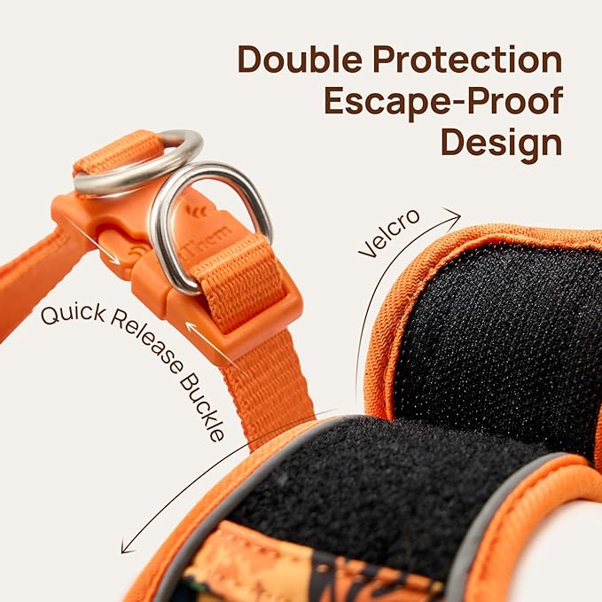Cat Harness and Leash Set, Step-in Escape Proof Adjustable Vest Harness for Small Medium Large Cats, Lightweight Soft Breathable Reflective Kitten Harness, Easy to Wear for Walking Travel, Camping, L