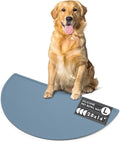 Should We Go -Waterproof Silicone Pet Food Mat - Non-Slip, Spill-Proof Feeding Mat for Floors, Raised Edge Design Easy-to-Clean Rubber Pad for Dog & Cat Bowls, 28" Across x 14" Deep, Large-Ocean Blue