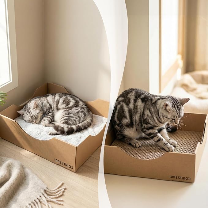 Modular Cardboard Cat Condo System, Bowl-Shaped Cat Bed Module, Foldable Stackable DIY Cat House for Indoor Cats