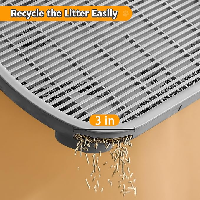 Litter Catching Step for Cat Litter Box, Litter Trap Stool for Automatic Litter Box Self Cleaning, Litter Collection Stairs, Litter Catcher Ramp for Old Geriatric Senior Cat or Kitten