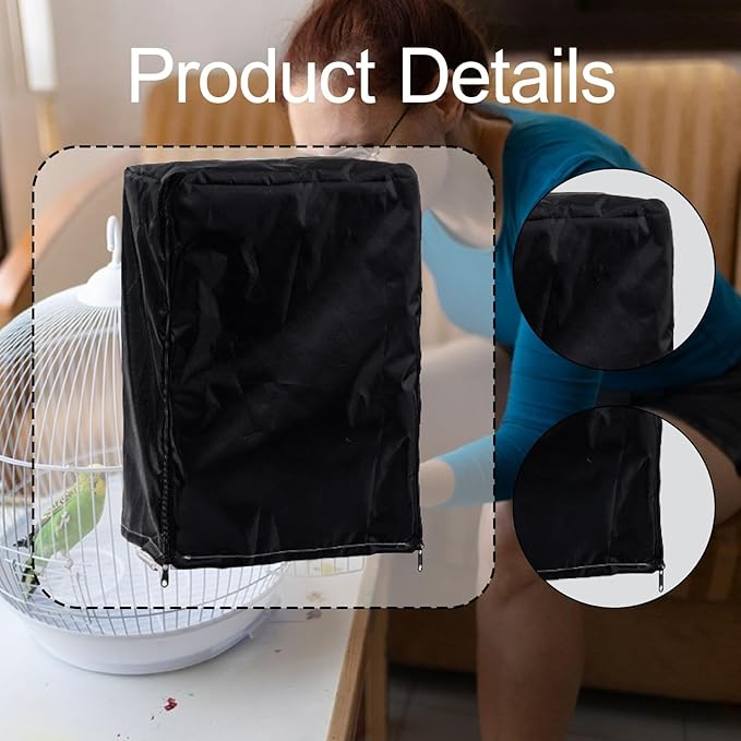 Bird Cage Cover Birdcage Cover, Washable Protection Blackout Cover, Waterproof & Windproof Square Cages Accessories for Parakeets Lovebirds Macaw, Style B (S)