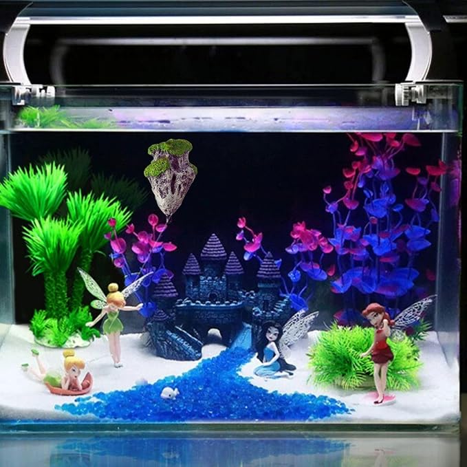 Fish Tank Decorations Vintage Castle Aquarium Decorations Resin Cave Hideouts Large for for Betta Fish Freshwater and Saltwater Fishtanks, Fish Tank Accessories