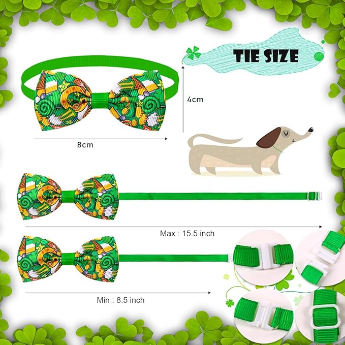 ULICO St. Patrick's Day Personalized Dog Bandana Embroidered Name Custom Neckwear Dog Scarf for Small Medium Large Dogs Cats Pets Birthday Gift