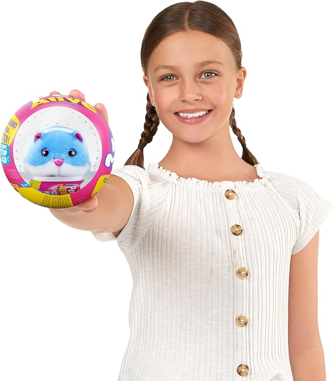 Pets Alive Hamstermania (Blue) by ZURU Hamster, Electronic Pet, 20+ Sounds Interactive, Hamster Ball Toy for Girls and Children