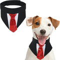 FUAMEY Dog Tie Bandanas,Formal Dogs Wedding Tuxedo Attire Puppy Collar with Ties Birthday Puppy Costume Adjustable Party Ball Tux,Doggies Valentines Cosplay for Small Medium Large Pet S