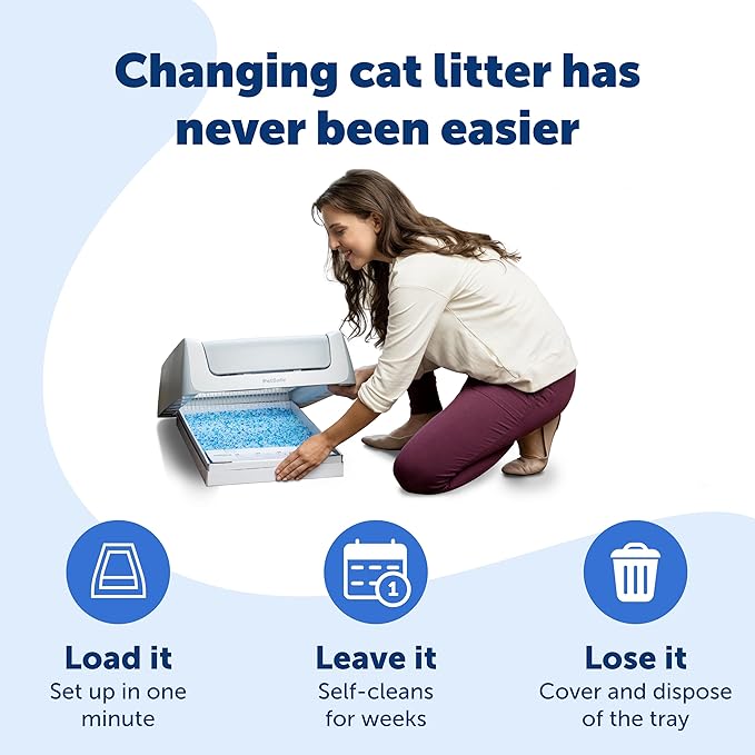PetSafe ScoopFree Disposable Crystal Cat Litter Tray - Easy Cleaning Box - Refill Tray for Automatic Litter Box - Fragrance Free - 4.3 lb Bags - 6 Pack