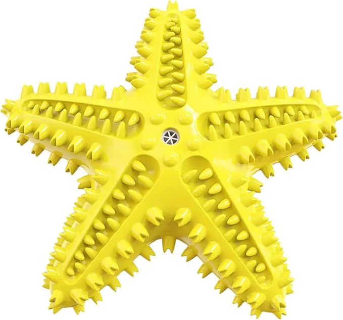 Chew Toy for Dog Toothbrush Stick Dog Toys for Aggressive Chewers Interactive Toys Treats Tough Toy to Keep Them Busy Chew Toys for Small Dogs (Star Toy - Yellow)
