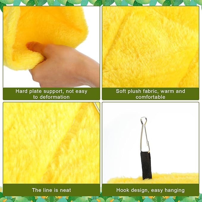 4 Pcs Winter Warm Bird Nest for Cage Plush Birds Hanging Snuggle Cave 6.7" and 9.5" House Shed Hut Parakeet Sleeping Bed Hammock Fluffy Birds Hideaway Tent for Small Parrot(Cute,Diamond)