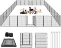 Dog Playpen Dog Fence Outdoor for Yard, 32inch 28 Panels Dog Pens Outside Anti-Rust Pet Playpen Exercise Pen with Lock for Large Medium Small Dogs, Portable Pet Fence for Yard RV Camping