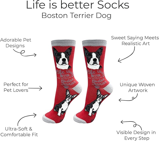 E&S Pets Pet Lover Socks - Dog & Cat Socks - Unisex Novelty Gifts