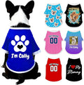 Custom Dog Shirt with Name Photo Text Logo Personalized Dog Pullover Shirts Customized T Shirt Clothes Gifts for Small Medium Large Dogs Cats Pet
