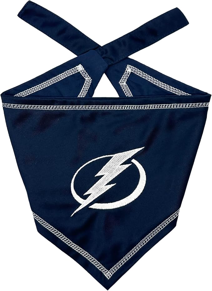 Pets First NHL Tampa Bay Lightning TIE Bandana, Size Small/Medium. Dog Bandana Scarf Bib for Pet Cat Dog. The Ultimate Game-Day, Party Bandana