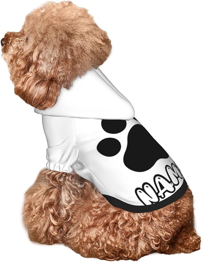 Custom Dog Hoodie Soft & Warm Design Your Own Personalized Photo Text Logo Name Dog Clothes for Puppy Sweatshirt Hooded for Small Medium Large Dogs Girl/Boy Cats White